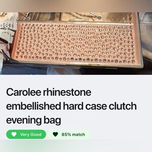 Carolee Rhinestone Embellished Hard Case Clutch Evening Bag